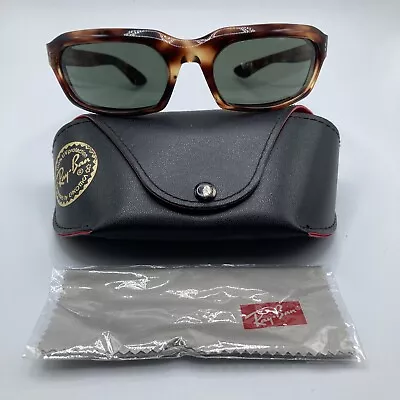 Vintage Ray-Ban B&L USA Chalet Sunglasses 1960s Brown Tortoise Green Lenses Case • $161.86
