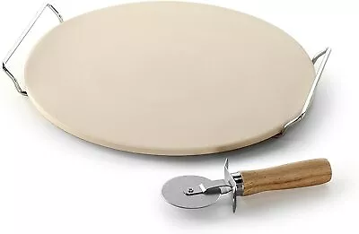 New Pizza Stone Round Calzones Baking Rack Chef Oven Natural Large • $15.11