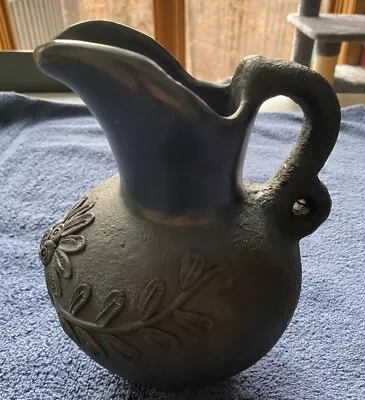 Vintage Black Clay Pottery Barro Negro Mexico Oaxaca Pitcher • $20