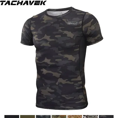 Men's Short Sleeve T-Shirts Summer Quick Dry Army Military Tactical Casual Camo • $13.29