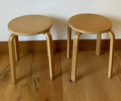 Stackable IKEA Circular Wooden Frosta Stools - Pair • £25