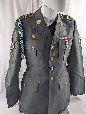 US Army Dress Green Coat Jacket Military Class A Uniform 37R Patches/ Decoration • $75