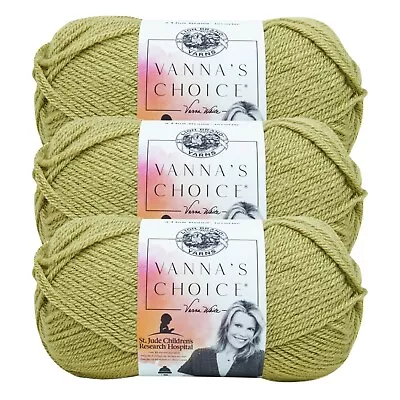 (3 Pack) Lion Brand Yarn 860-173E Vanna's Choice Yarn Dusty Green • $15.35