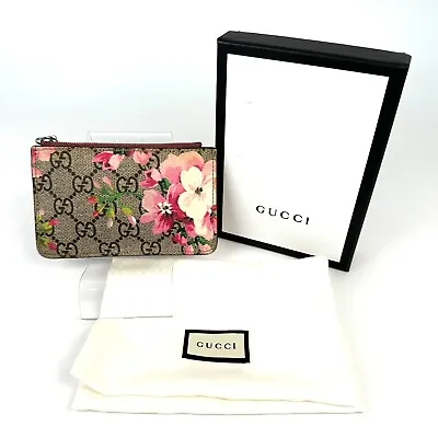 Gucci Blooms Coin Case Key Chain PVC Leather AUth #192 • $230