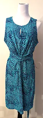 Banana Republic Issa London Collection Sz 12 Sleeveless Tank Dress Blue Slinky F • $29.99