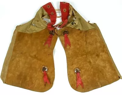 Vintage Children's Cowboy Western Chaps Leather & Material With Conchos  • $63.41