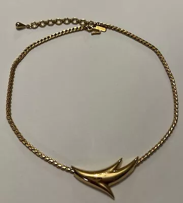 Vintage Signed Monet Shiny Gold Tone Choker Necklace • $24.99