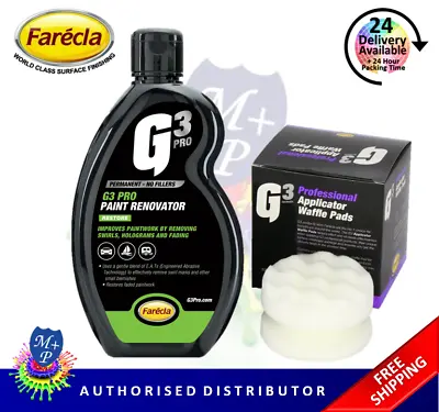 Farecla G3 Pro Paint Renovator 7165 Liquid 500ml + White Applicator Waffle Pad • £10.85