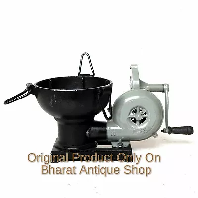 Vintage Blacksmith Antique Forge Furnace With Hand Blower Fan Pedal Type Handle • $89.10