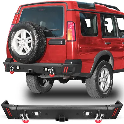 For 1999-2004 Land Rover Discovery 2 Steel Rear Bumper With 2x LED Lights D-Ring • $349