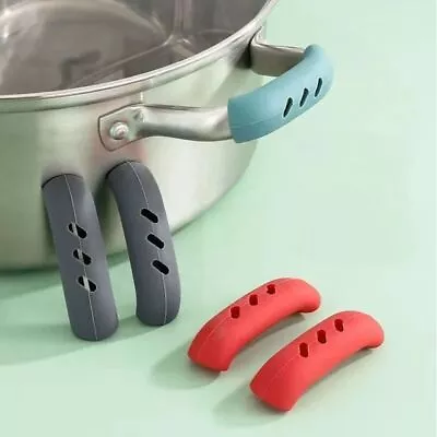 4PCS Silicone Pan Handle Cover Anti-scalding Protective Cover Kitchen Gadgets • £4.35