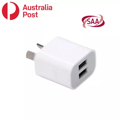 SAA Approved Two USB Ports Mobile Phone Charger DC 5V 2A For IPhone IPad Android • $6.95