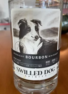 Swilled Dog Small Batch Straight Bourbon Whiskey Double Oaked Empty Bottle WVA • $19.99