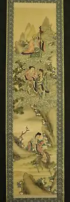 CHINESE HANGING SCROLL ART Painting Figures Asian Antique  #E5236 • £160.69