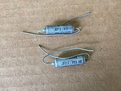 2 NOS Vintage .0018 Uf 600v Sprague Vitamin Q PIO Capacitor Oil Treble Bleed 96P • $10