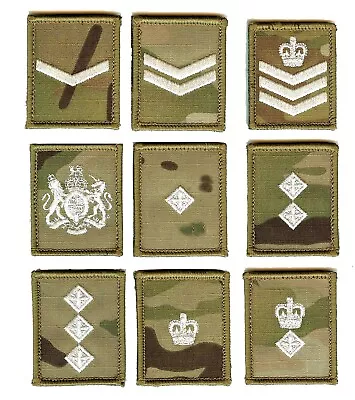 Ivory On Multicam MTP Rank Patch Badge - All Ranks (Hook And Loop Backed) • £3.49