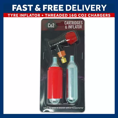 16g Threaded CO2 Cartridge Bike Cycle Pump Tyre Inflator Gas Chargers • £7.15