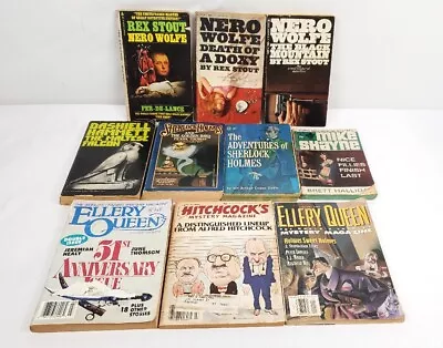 Mixed  Lot Of 7 Mystery Paperbacks Vintage Nero Wolfe Mike Shayne Sherlock +++ • $17.50