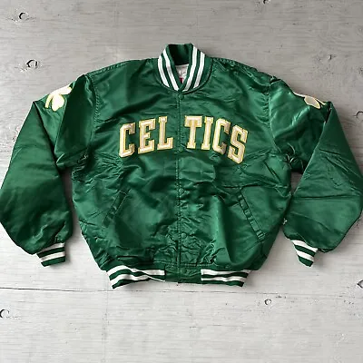 $239 • Buy Vintage 90s NBA Basketball Starter Boston Celtics Green Satin Jacket Size XL