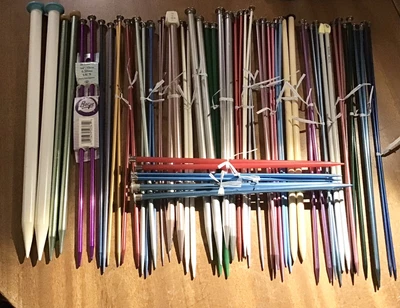 $15 • Buy Large Lot Of Knitting Needles, Metal, Plastic Sizes 1 To 19