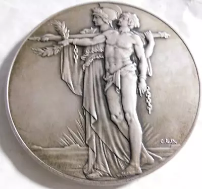 C L Dolman Large Silver Armistice Memorial Medallion Fitted Case Cenotaph 1928 • £240