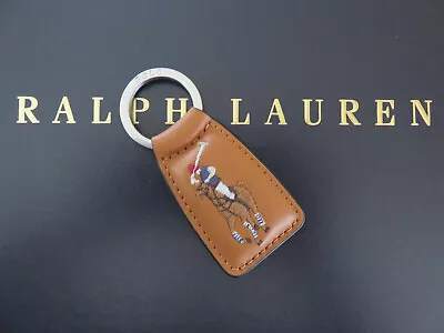 Polo RALPH LAUREN Key Chain FOB Big Pony Tan Leather Keychain • $29.99