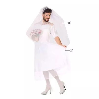 ATOSA Men's 64799 Costume Bride Man XL White-Carnival Adult Sized • £26.64