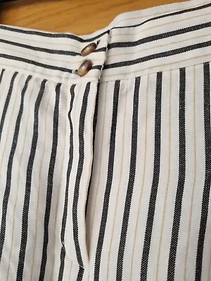 £6.99 • Buy LIMITED Edition M&S Linen Mix Striped Wide Leg Smart Trousers - Size Uk12