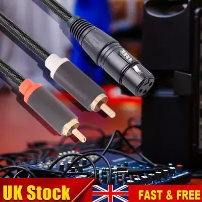 XLR To Dual RCA Y Splitter Cable Anti Shielding Adapter Cable Anti-interference • £7.39
