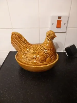A Crown Devon Ceramic Hen On Nest Egg Storage Pot • £18