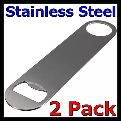 2x Speed Bottle Opener Stainless Steel Flat Bar Blade Cap Remover Can Beer Drink • $7.75