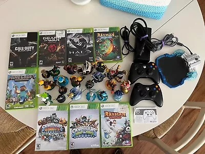 Xbox 360 Game Lot; Skylander Portal; 21 Figures; 2 Controllers; And Power Cord • $79