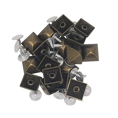 £3.99 • Buy Brass Pyramid Studs Rivets With Pins For Clothing Shoes Leather Jacket 50/100pcs