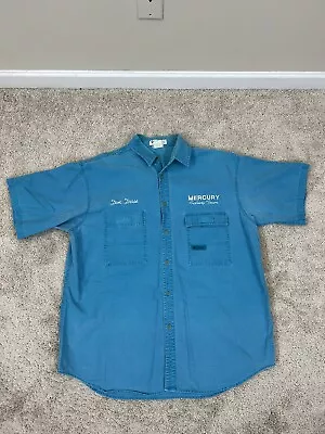 Vtg Mercury Fishing Team Button Up Embroidered Columbia Shirt Sz XXL FADED • $55