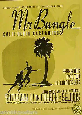 Mr. Bungle 1999  California Screaming Tour  Sydney Australia Concert Poster • $19.19