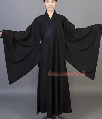 New Buddhist Monk Shaolin Dress Meditation Haiqing Robe Long Gown Kung Fu Suit • $32.90