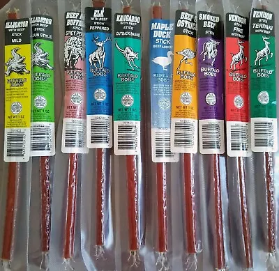 Buffalo Bob's Exotic Game Meat Sticks - 10 Pack Variety Bundle **FREE SHIPPING** • $17.50