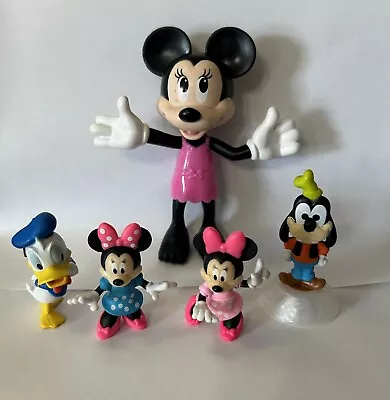 Disney Plastic Figurines 2.5” Minnie Mouse•Donald Duck•Goofy•5.5” Minnie Mouse • $20