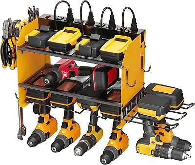 Modular Power Tool Organizer Wall Mount Charging Station With Hooks Side Storage • $99.99