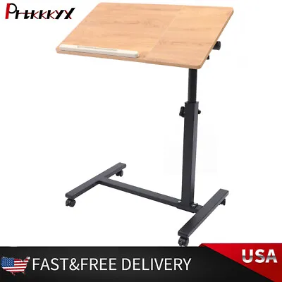 Laptop Desk Angle Height Adjustable Rolling Cart Over Bed Hospital Table Stand • $55
