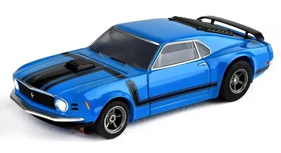 AFX Mega G+ Blue Ford Mustang 1970 Boss 302 Clear Collector HO Slot Car #22026 • $32.95