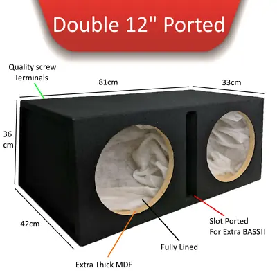 High Quality Custom Dual 12  Sub-woofer Box Enclosure Bass Amp Box All Subwoofer • £139.99