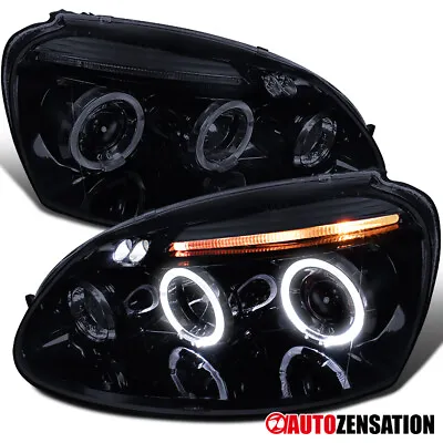 $160.99 • Buy Fit 2006 2007 2008 VW Golf MK5 Jetta [LED Halo] Projector Headlights Black/Smoke