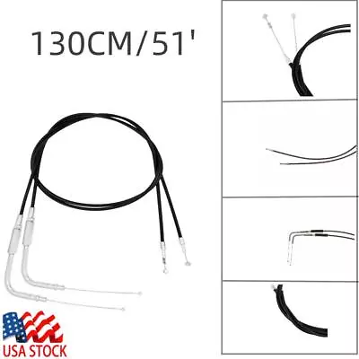 For Harley Sportster XL 1200 883 130cm Motorcycle Throttle Cable Line Wire 2PCS • $15.72