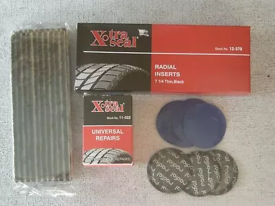 Xtra Seal 50 7 1/4  Thin Black Tire Plugs & 25  2 1/4  Med Round Tire Patches • $23.88