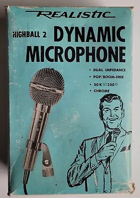 Vintage Realistic Radio Shack  Highball 2  Mic Dynamic Microphone W/Original Box • $19.95