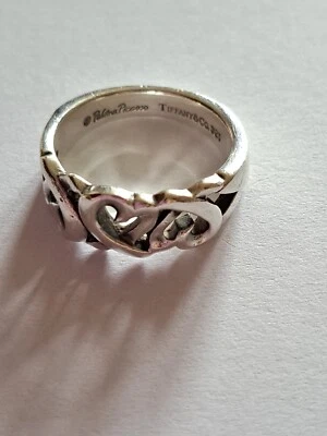 £99 • Buy Tiffany & Co Loving Heart Paloma Picasso Silver Ring US 7.25