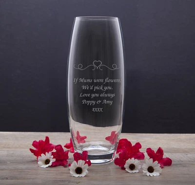 £14.99 • Buy Engraved Glass Vase For 40th 50th 60th 65th Birthday Gifts Presents Ideas Her