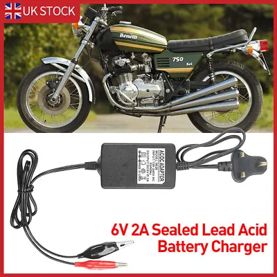 6V Volt Sealed Lead Acid Battery Charger For Motorbike Quad Bike Kids Toy Car • £8.59