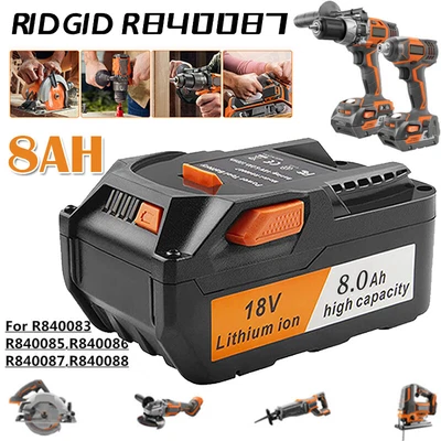 $50.99 • Buy 8Ah 18V Li-Ion Battery For RIDGID AEG R840087 R840086 L1815R Cordless Tools New